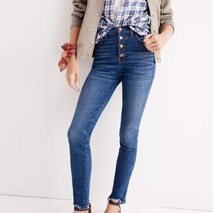 Madewell 10" High-Rise Skinny Jeans: Chewed-Hem Edition, Size 25